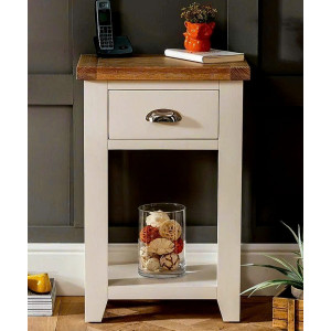 TT-TEL-WH : Tủ 1 Ngăn Kéo ( Màu Trắng + Vàng Gỗ )